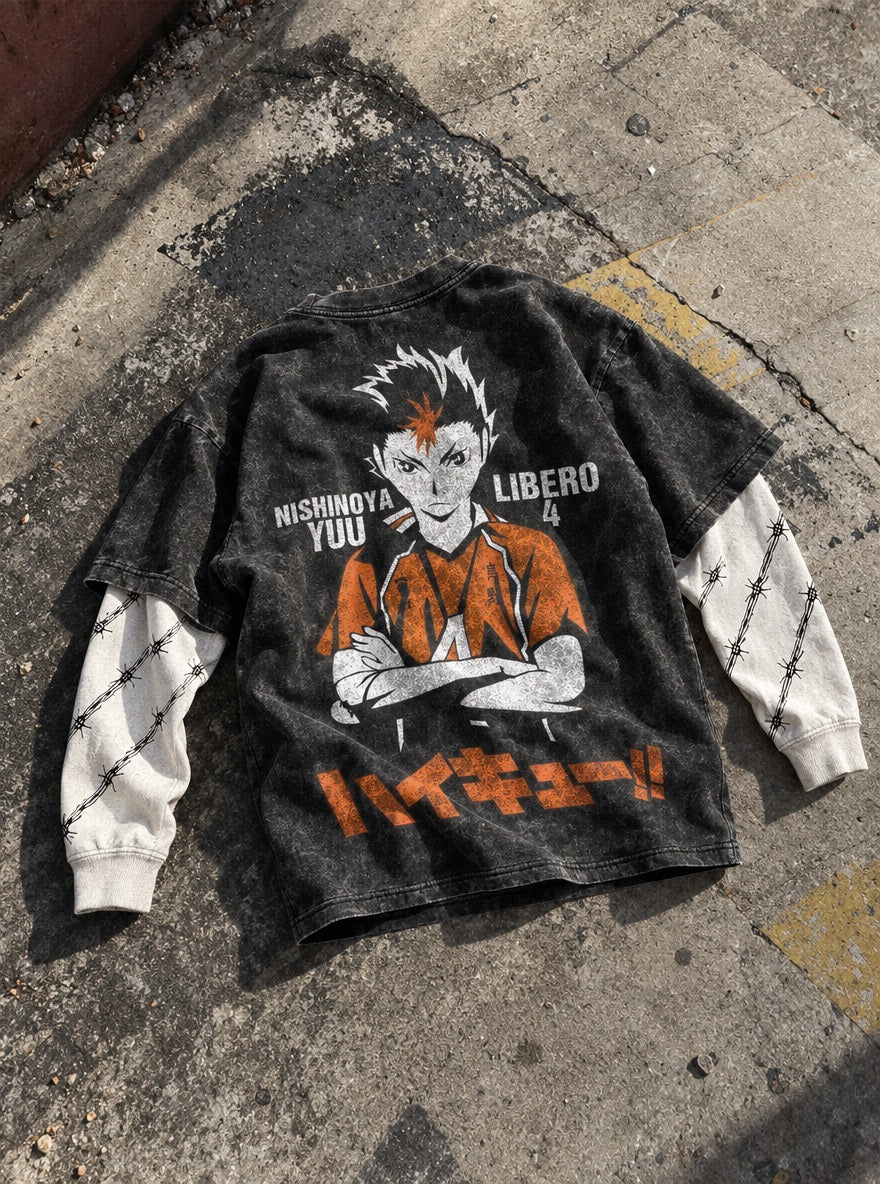 Nishinoya Libero – Double Sleeves – flat-lay | Haikyuu