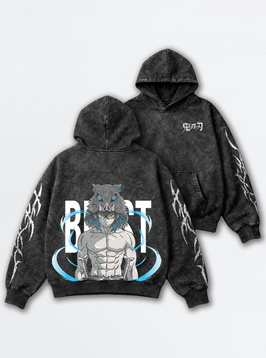 Feral Mask – Hoodie – mockup | Demon Slayer
