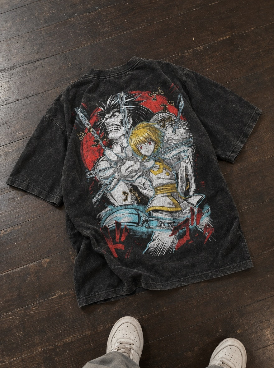 Kurapika vs Uvogin – T-Shirt – flat-lay | Hunter x Hunter