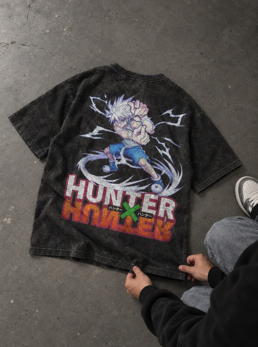 Killua Lightning Logo – T-Shirt – flat-lay | Hunter x Hunter