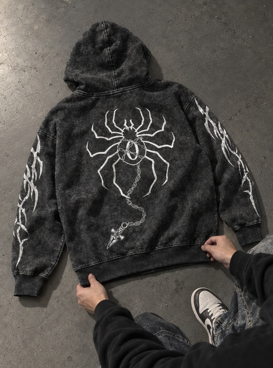 Spider Zero – Hoodie – flat-lay | Hunter x Hunter
