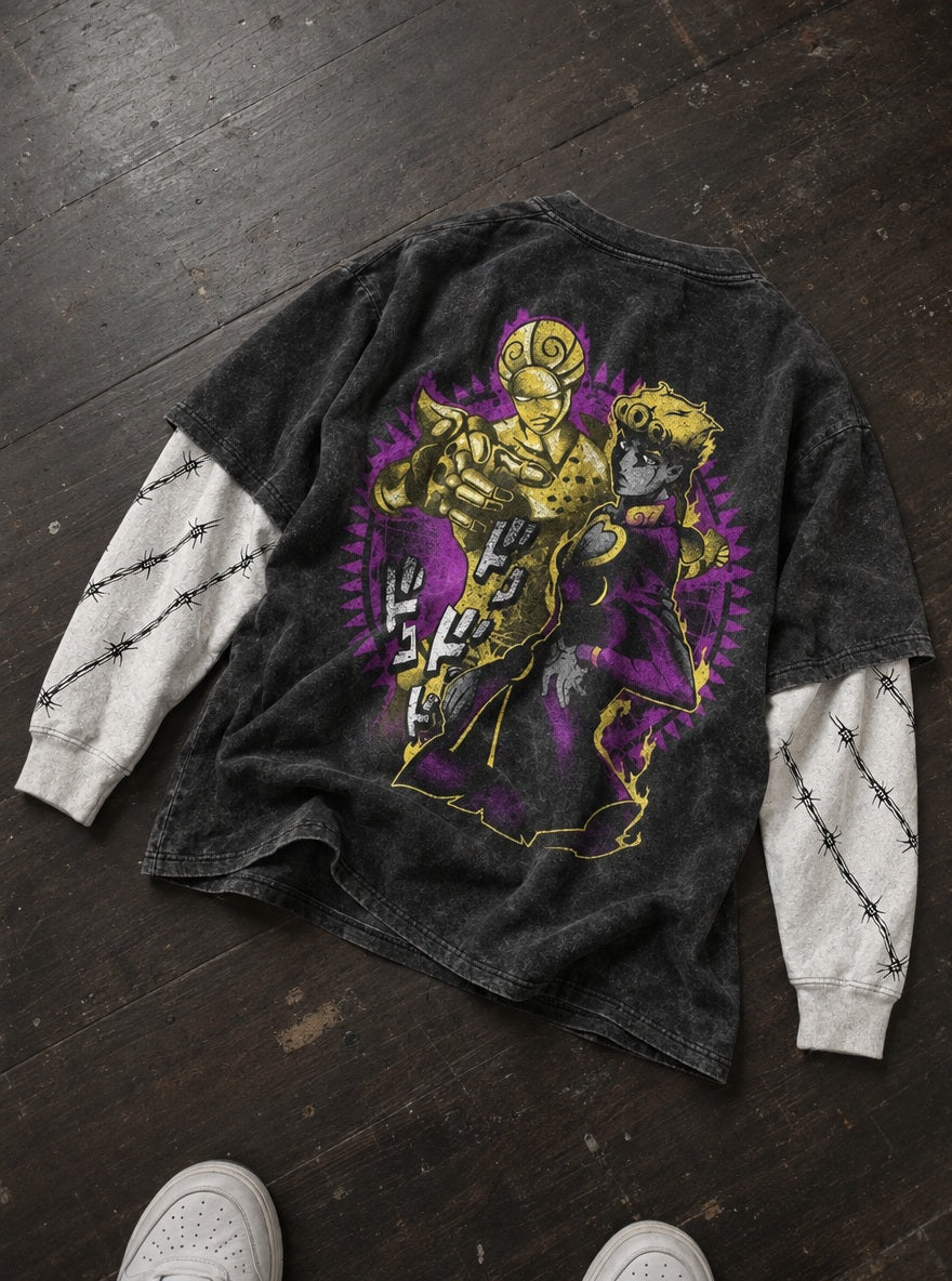 Giorno Gold Experience – Double Sleeves – flat-lay | JoJo