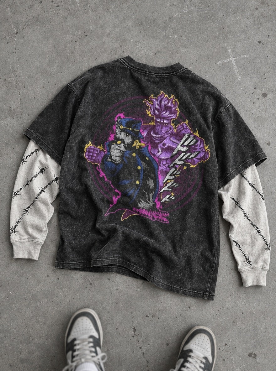 Jotaro & Star Platinum – Double Sleeves – flat-lay | JoJo