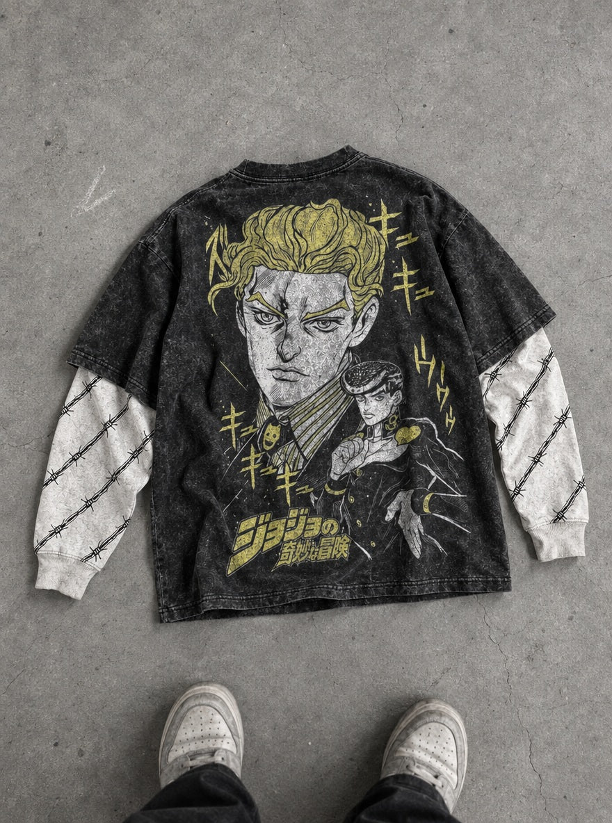 Kira & Josuke – Double Sleeves – flat-lay | JoJo