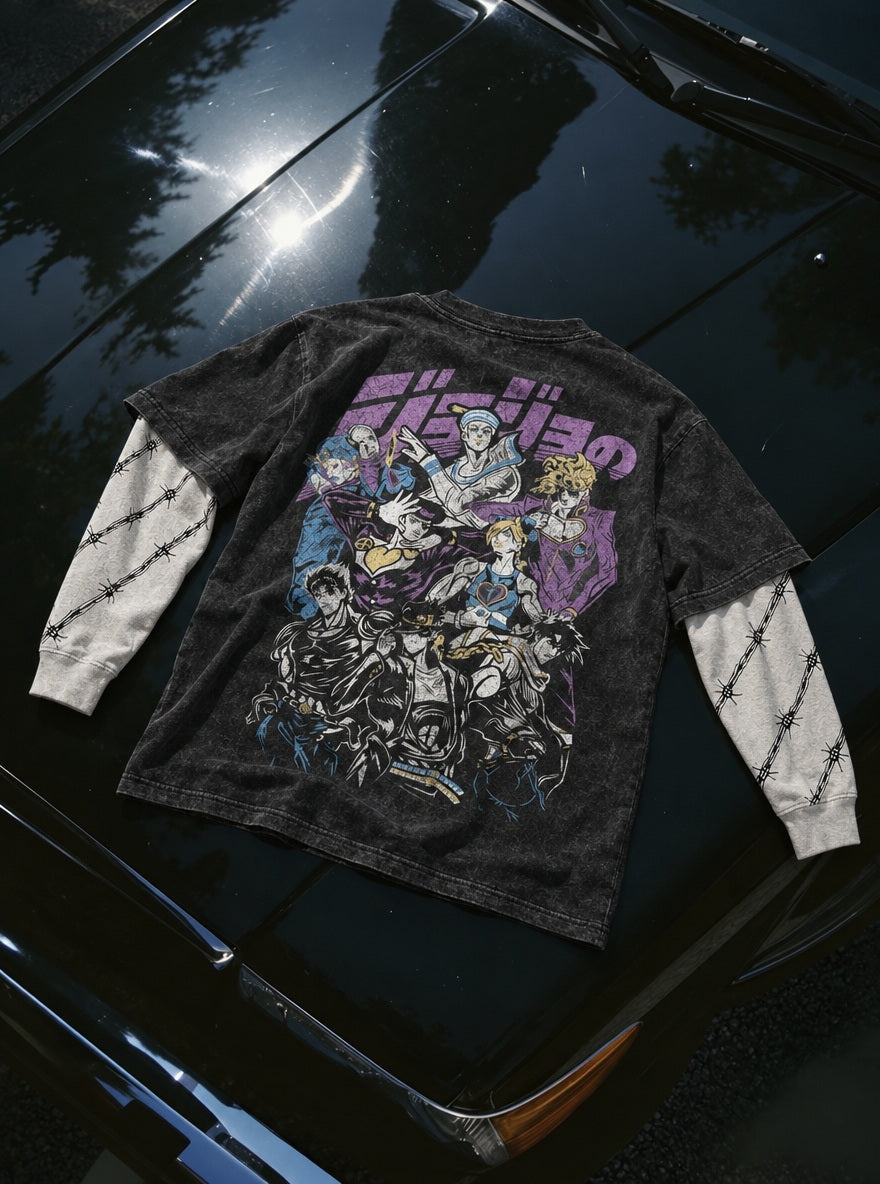 Joestar Generations – Double Sleeves – flat-lay | JoJo