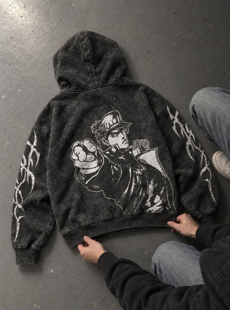 Jotaro Point – Hoodie – flat-lay | JoJo