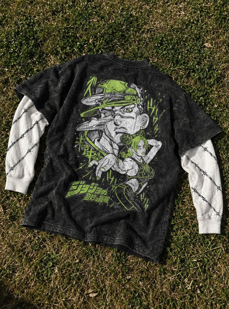 Jotaro & Jolyne – Double Sleeves – flat-lay | JoJo