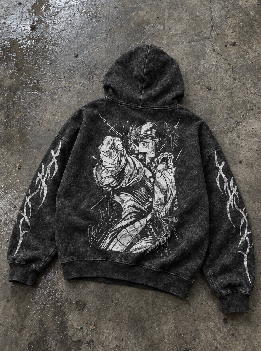 Jotaro Menacing – Hoodie – flat-lay | JoJo