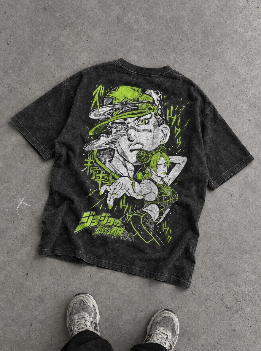 Jotaro & Jolyne – T-Shirt – flat-lay | JoJo