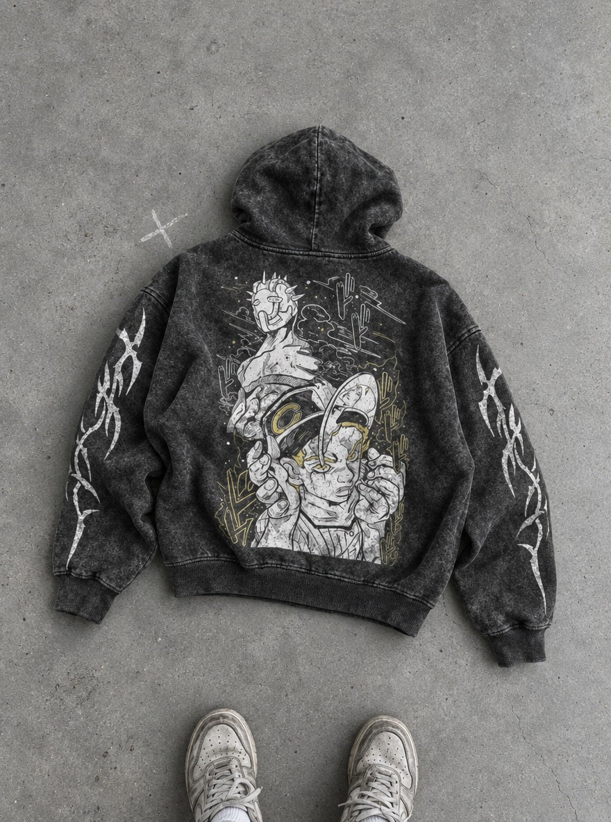Steel Ball Run – Hoodie – flat-lay | JoJo