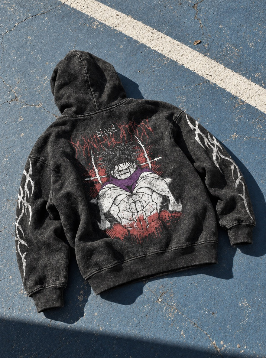 Choso Blood Manipulation – Hoodie – flat-lay | Jujutsu Kaisen