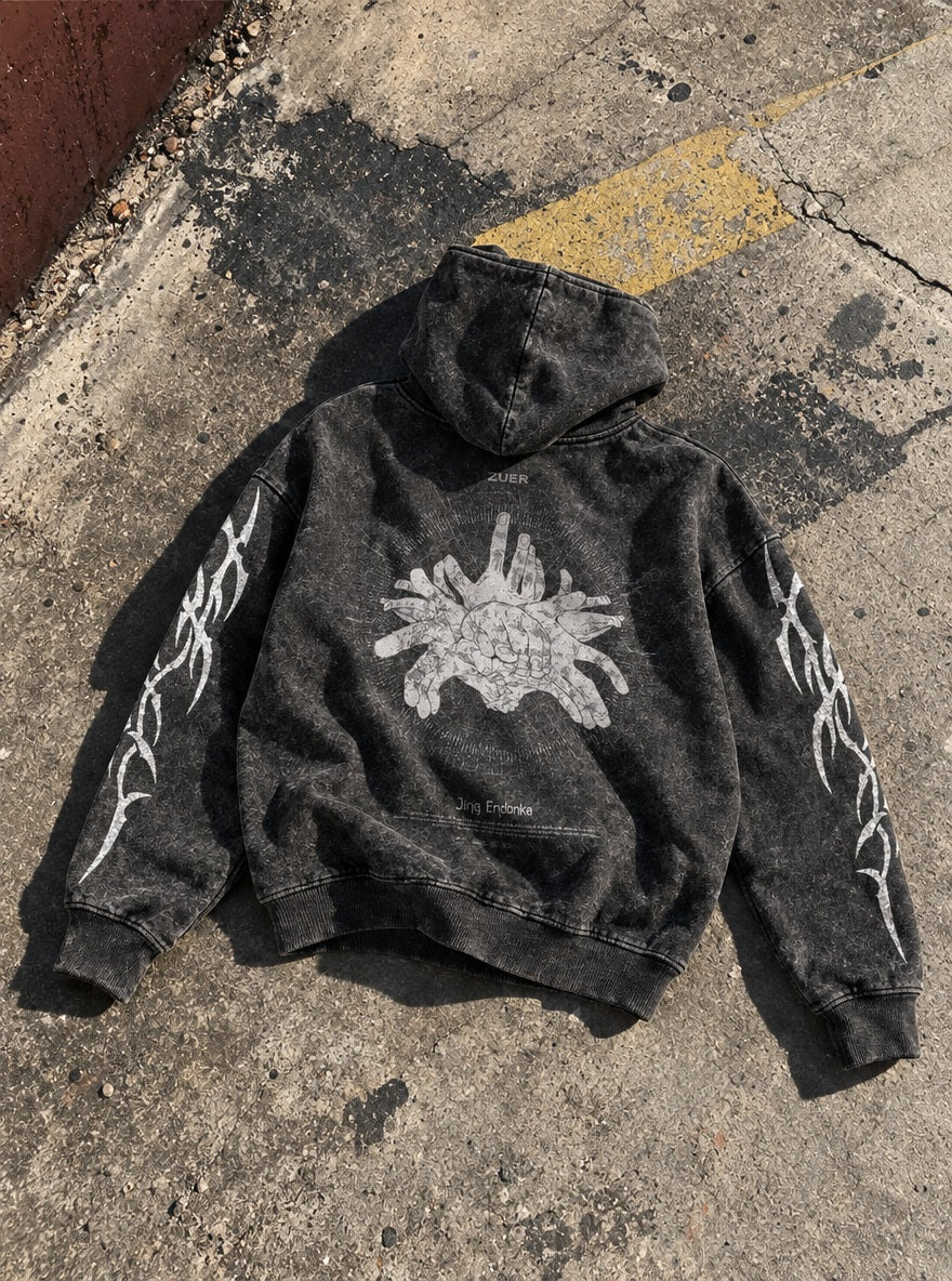 Mahito's Domain – Hoodie – flat-lay | Jujutsu Kaisen