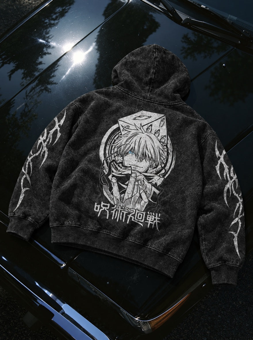 Gojo Prison Realm – Hoodie – flat-lay | Jujutsu Kaisen