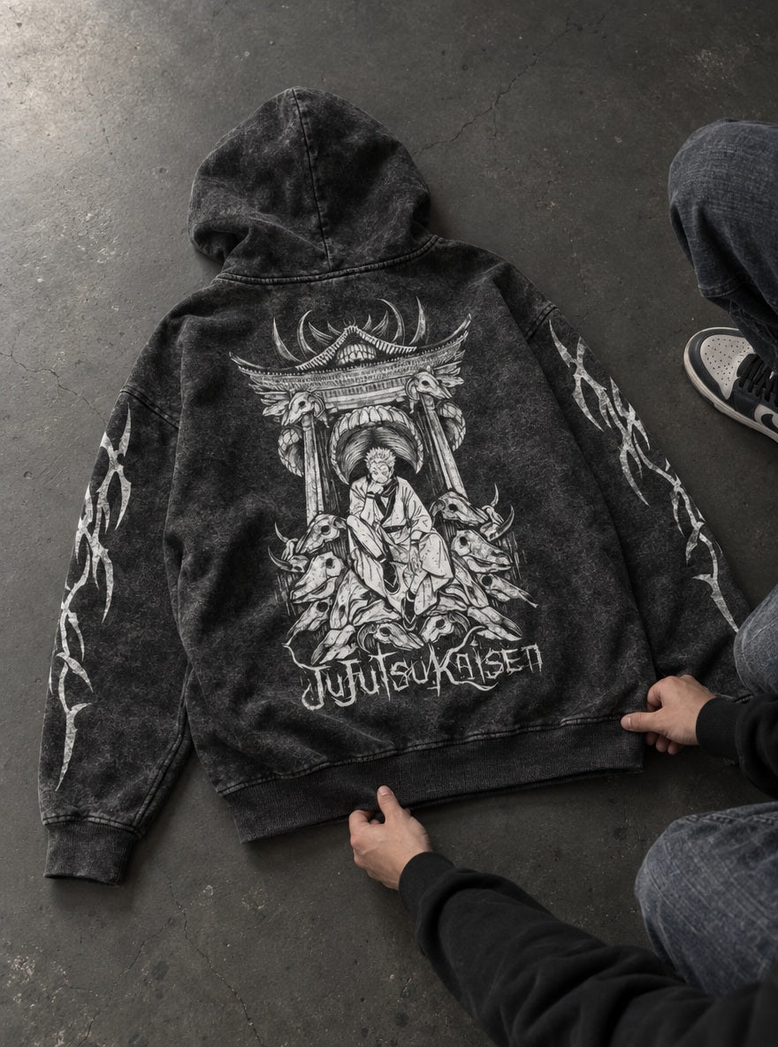 Malevolent Shrine – Hoodie – flat-lay | Jujutsu Kaisen