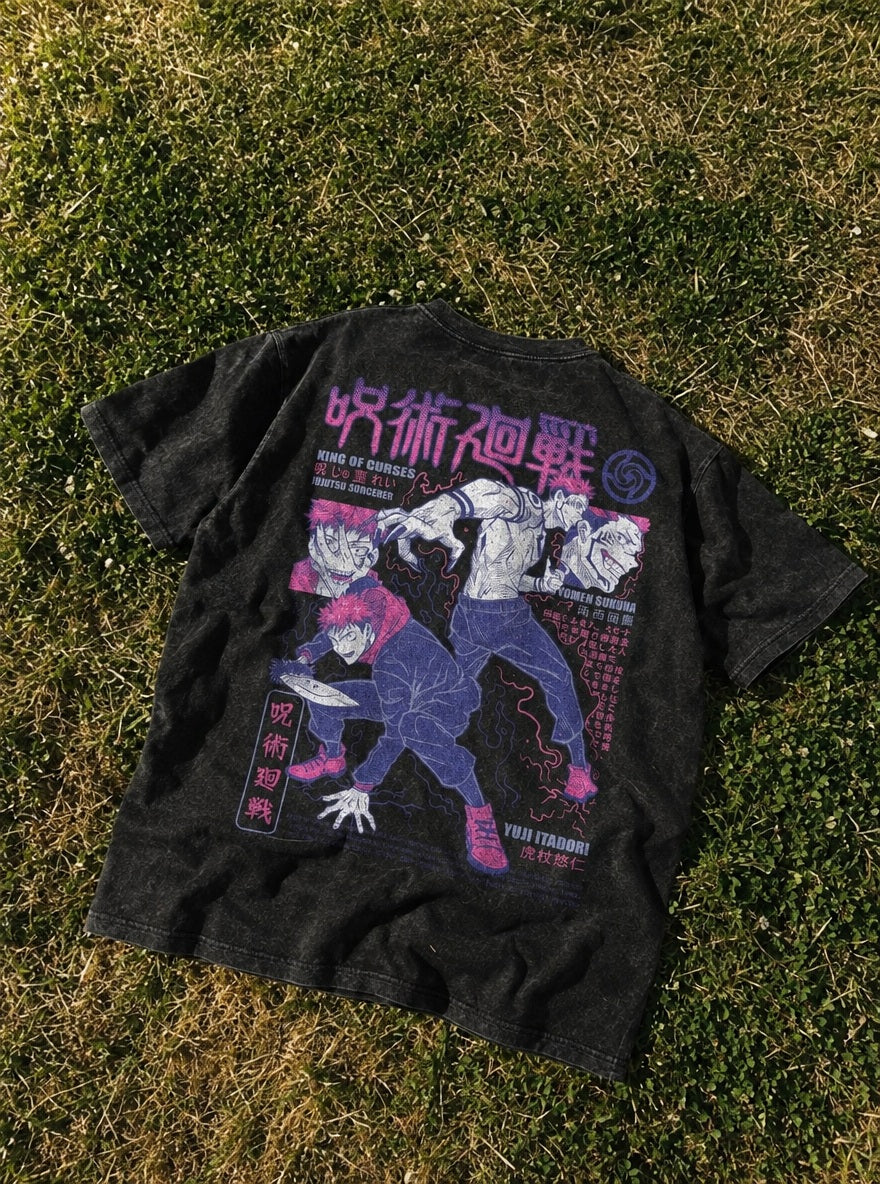 Yuji & Sukuna – T-Shirt – flat-lay | Jujutsu Kaisen