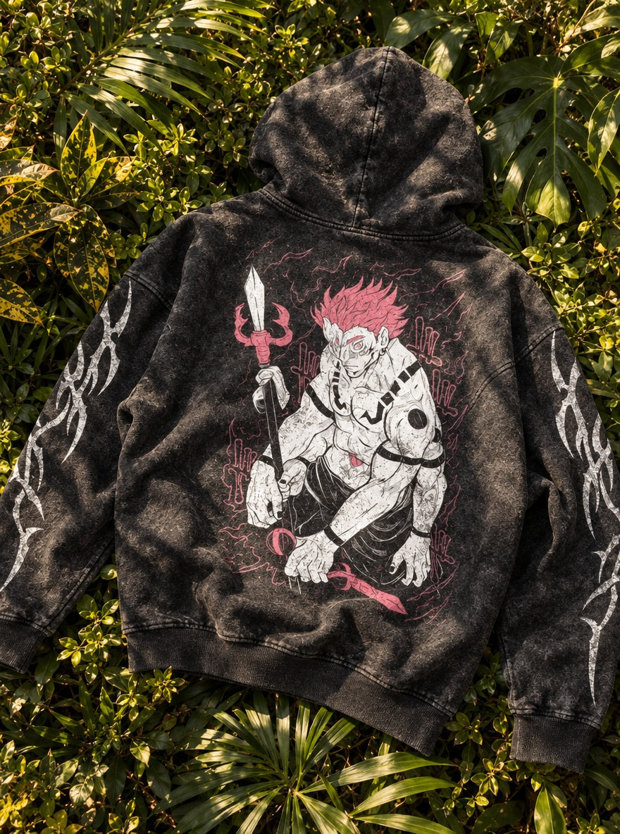 Sukuna True Form – Hoodie – flat-lay | Jujutsu Kaisen