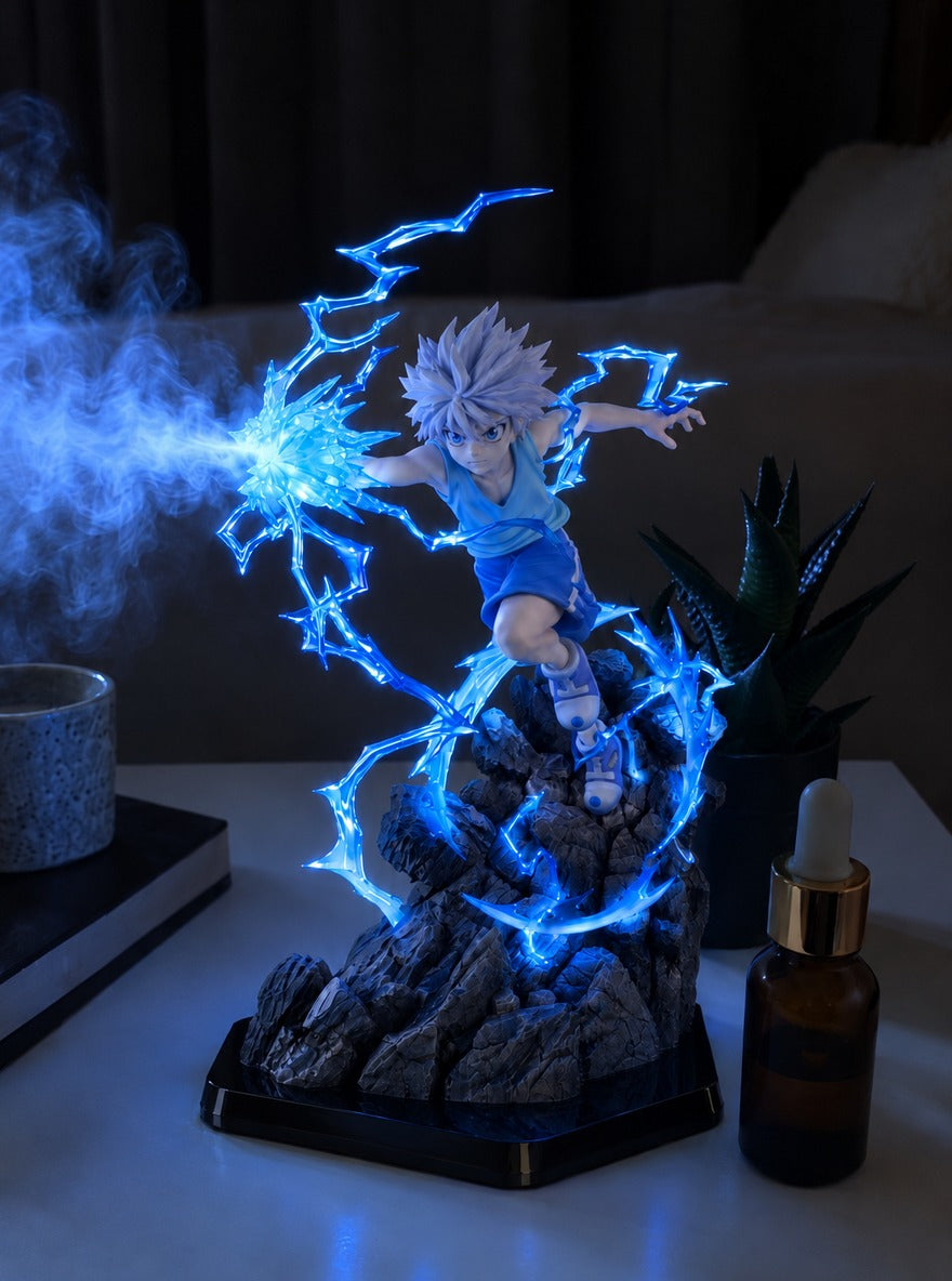 Killua Lightning Mist Diffuser Figure – glowing with mist at night | Hunter x Hunter