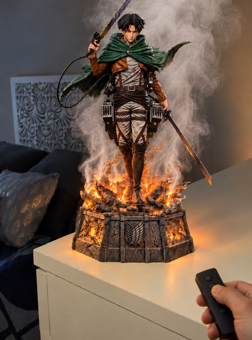 Levi Ackerman Mist Diffuser Figure – switching on with the remote | Attack on Titan