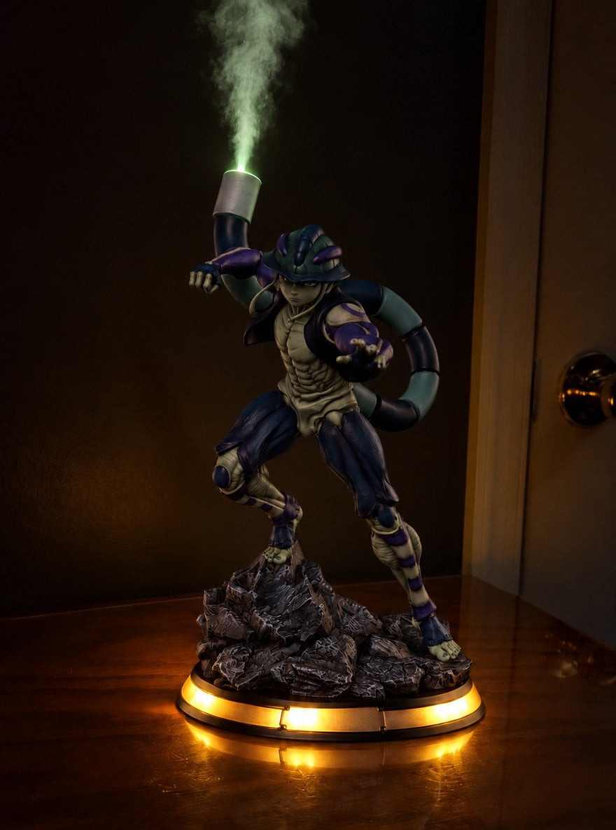 Meruem Mist Diffuser Figure – lit with mist in a room at night | Hunter x Hunter