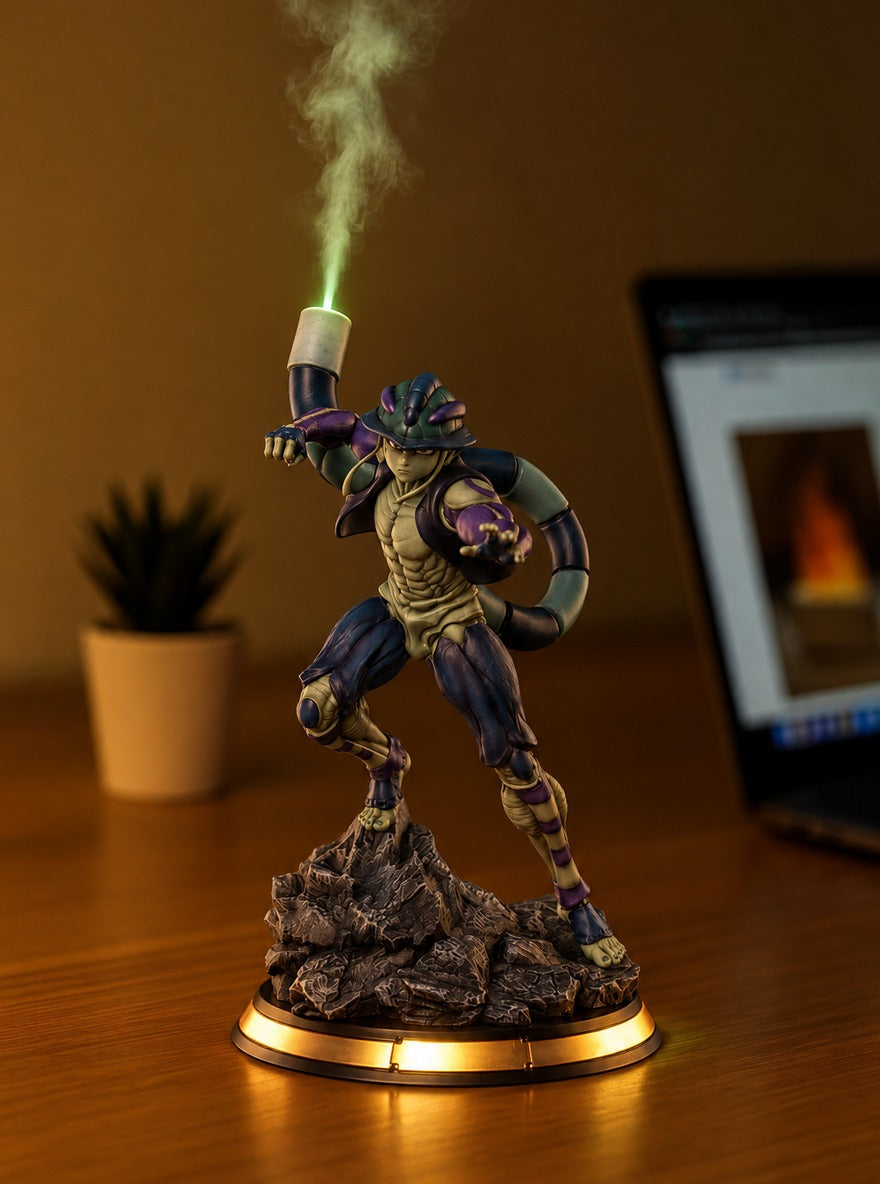 Meruem Mist Diffuser Figure – lit with mist in a daylight room | Hunter x Hunter