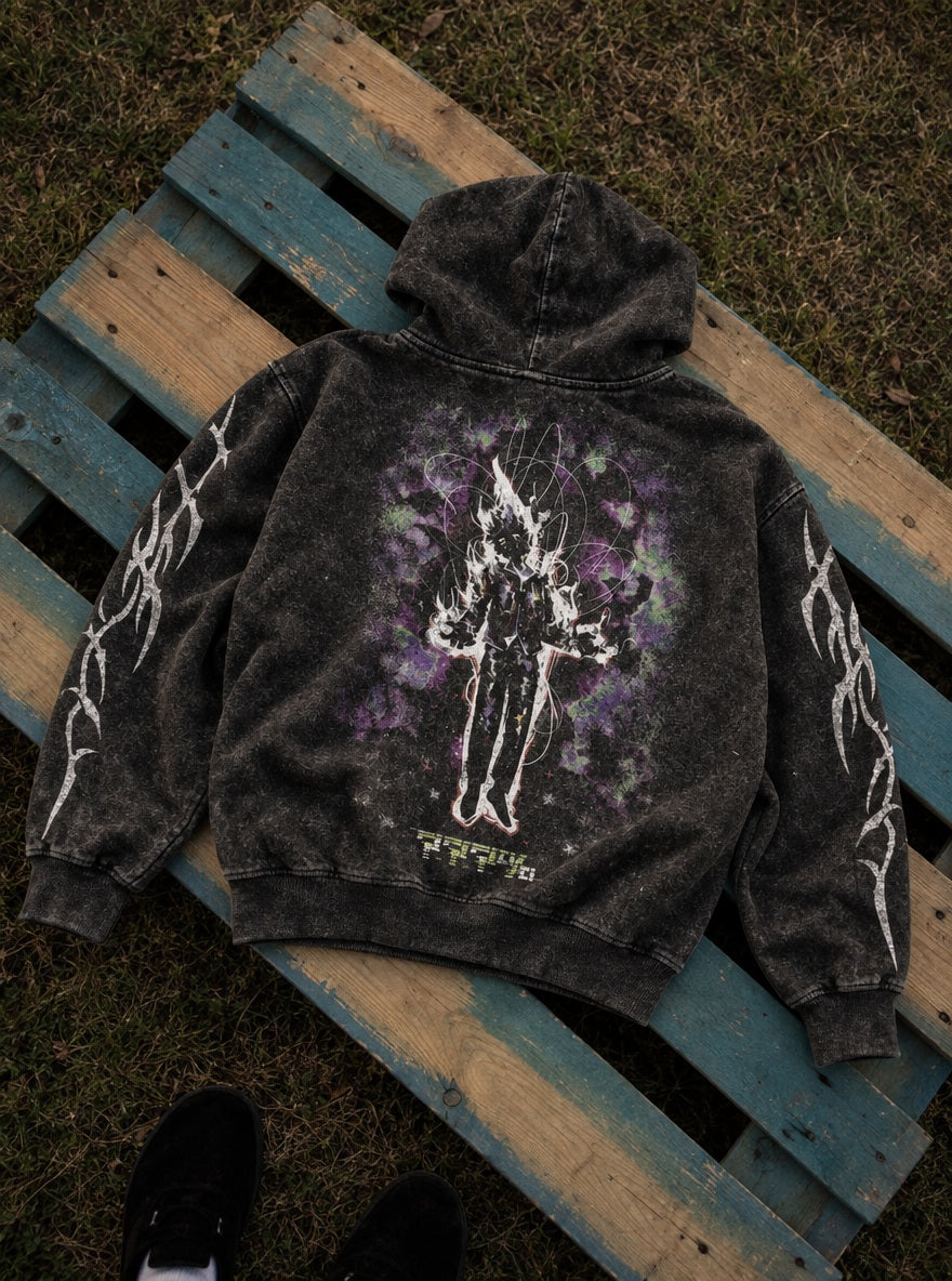 Mob Psychic Aura – Hoodie – flat-lay | Mob Psycho 100
