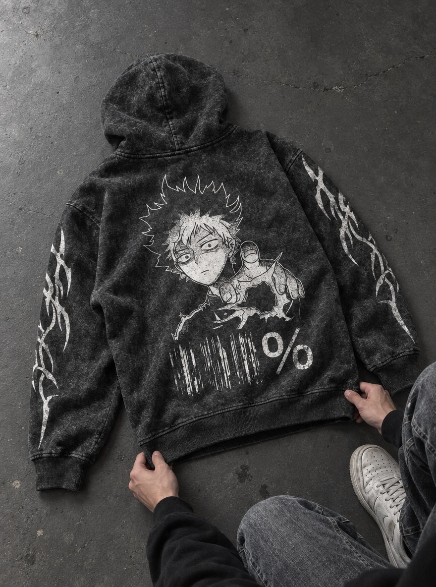 Mob Glitch – Hoodie – flat-lay | Mob Psycho 100