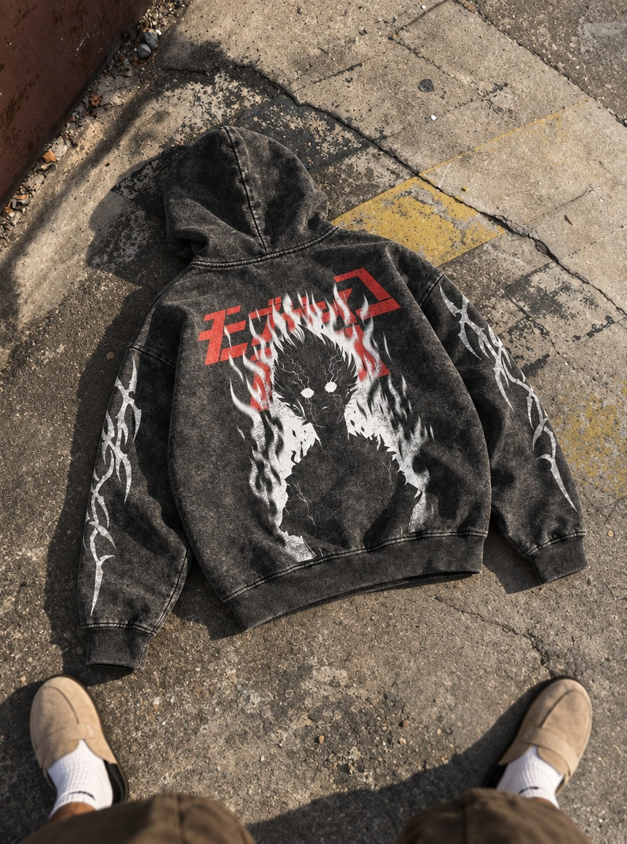 Mob Shadow Rage – Hoodie – flat-lay | Mob Psycho 100