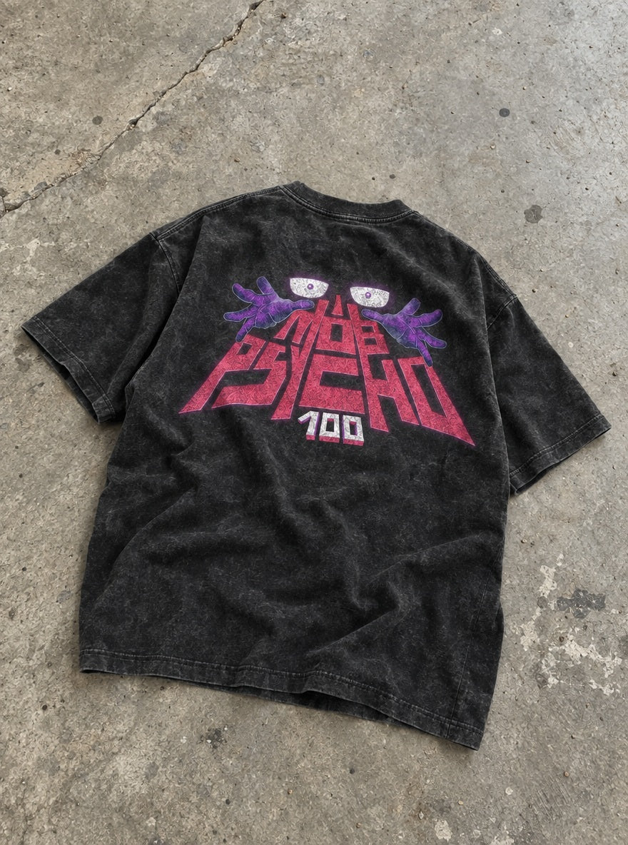 Psycho Eyes Logo – T-Shirt – flat-lay | Mob Psycho 100