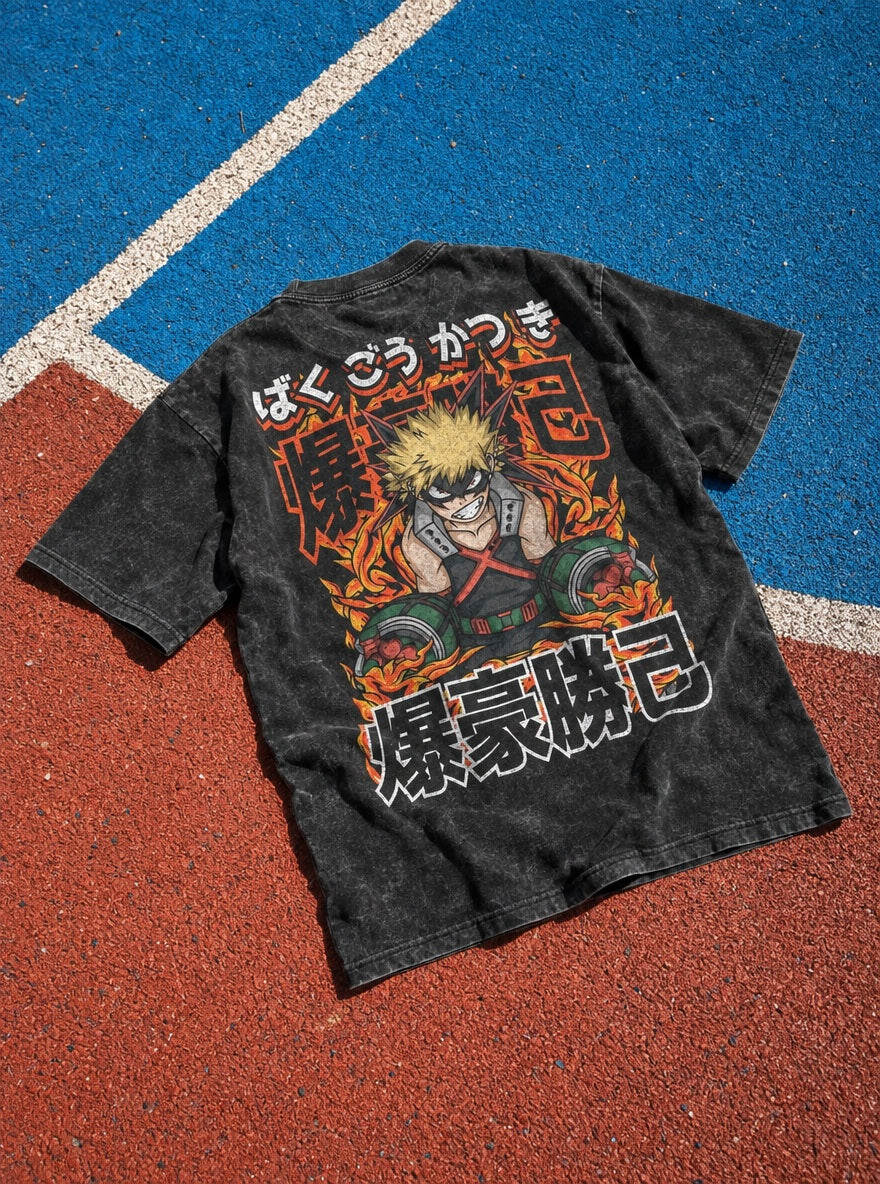 Bakugo Inferno – T-Shirt – flat-lay | My Hero Academia