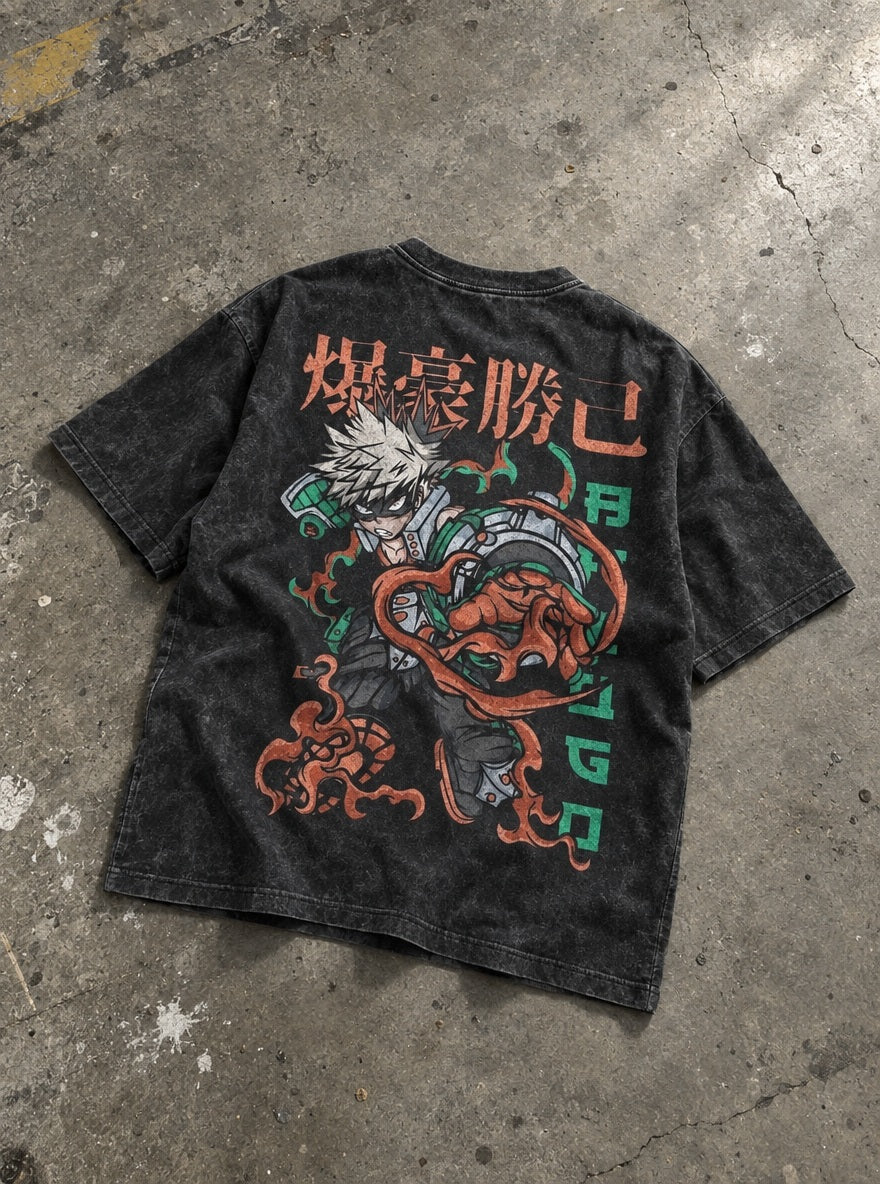 Bakugo Blast – T-Shirt – flat-lay | My Hero Academia