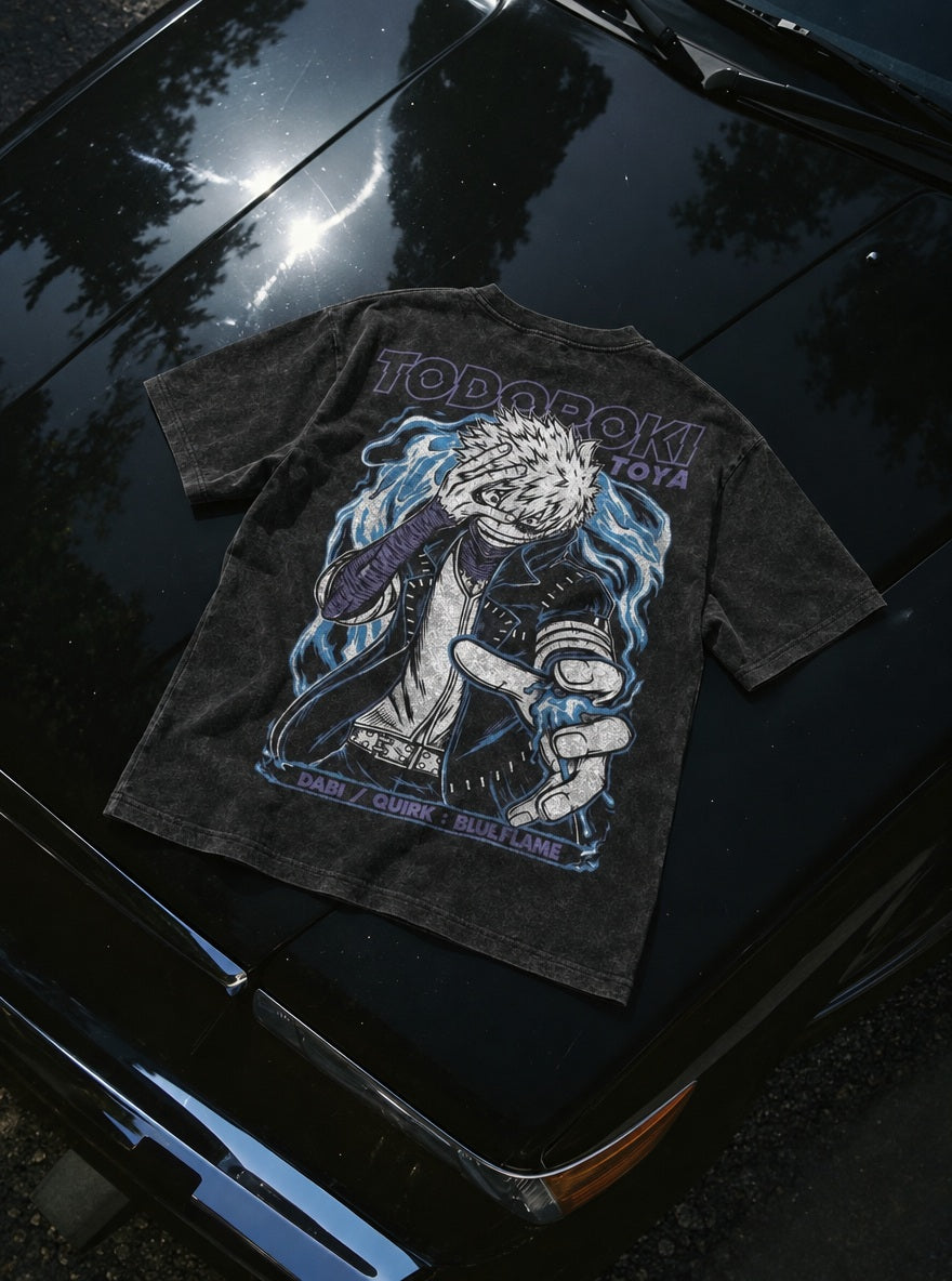 Dabi Blueflame – T-Shirt – flat-lay | My Hero Academia