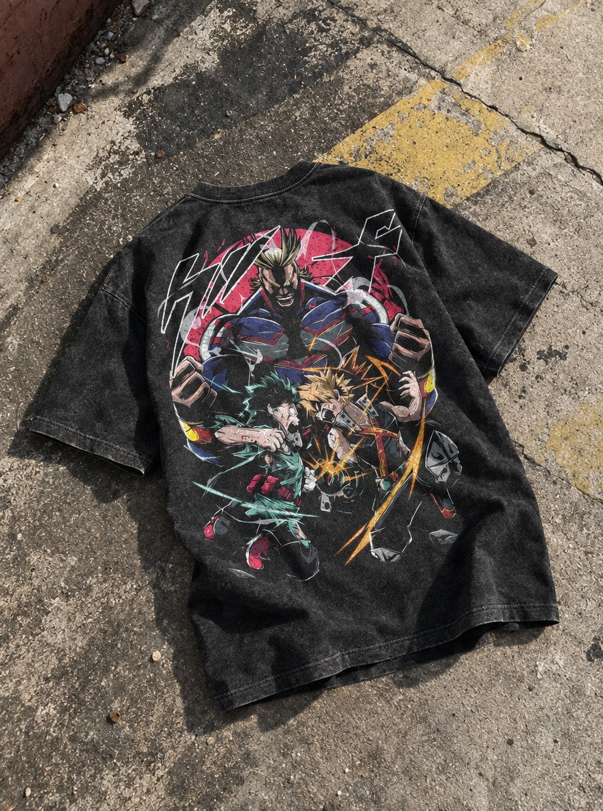Deku vs Bakugo – T-Shirt – flat-lay | My Hero Academia