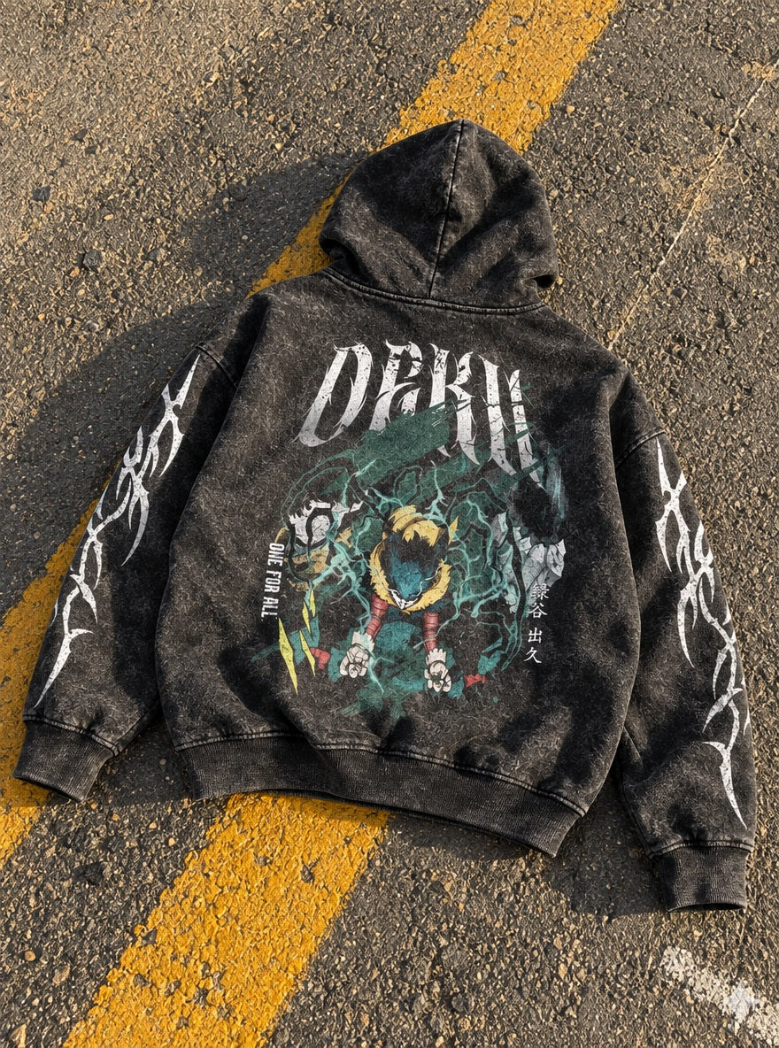 Dark Deku – Hoodie – flat-lay | My Hero Academia