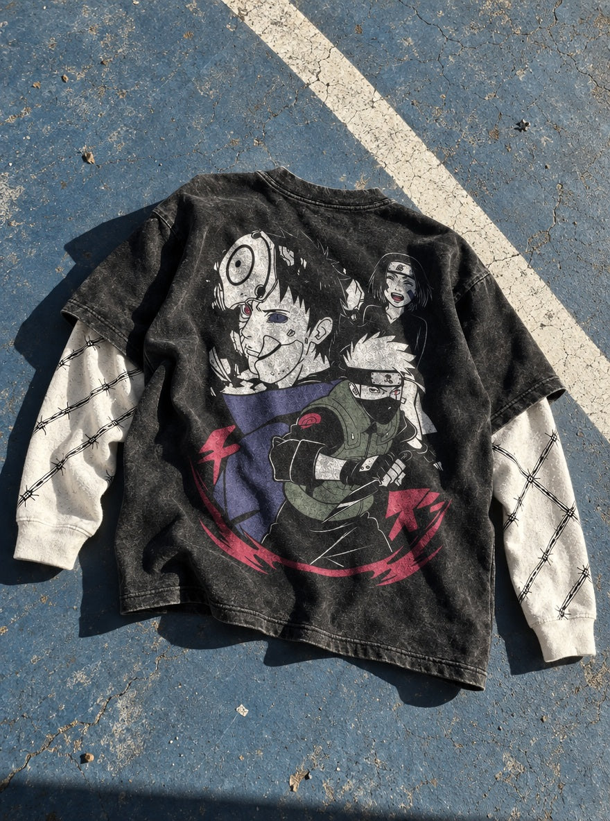 Obito & Kakashi – Double Sleeves – flat-lay | Naruto