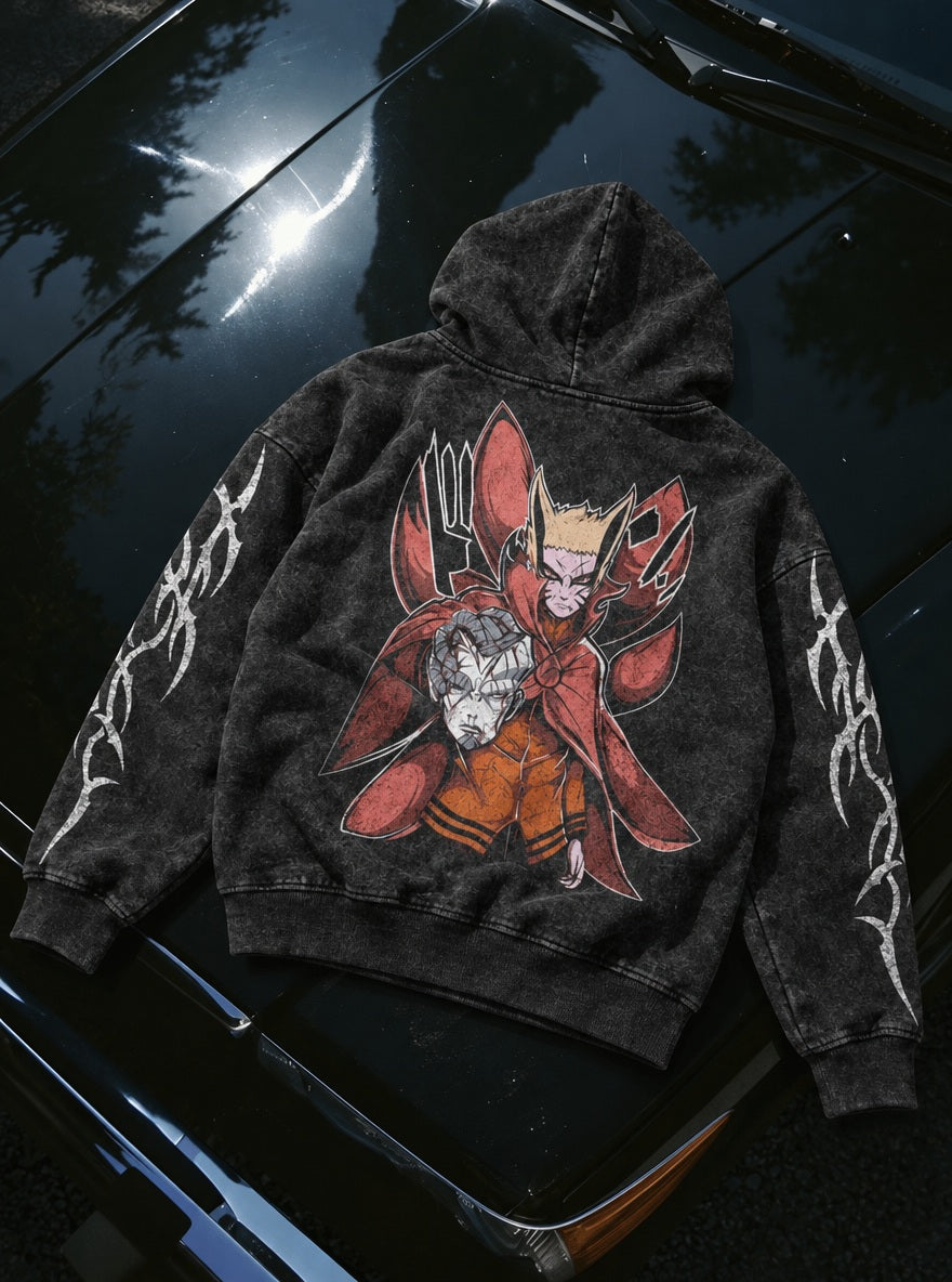 Naruto Baryon Mode – Hoodie – flat-lay | Naruto