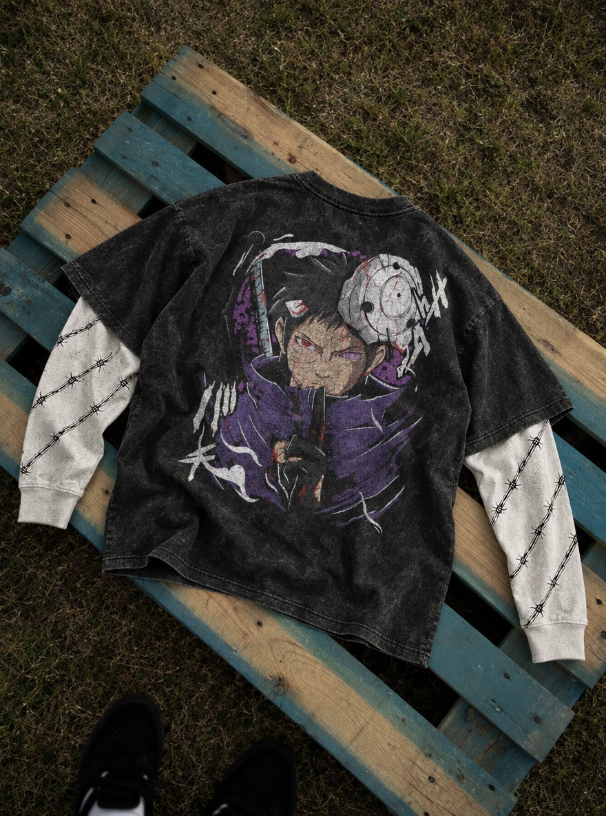 Masked Obito – Double Sleeves – flat-lay | Naruto