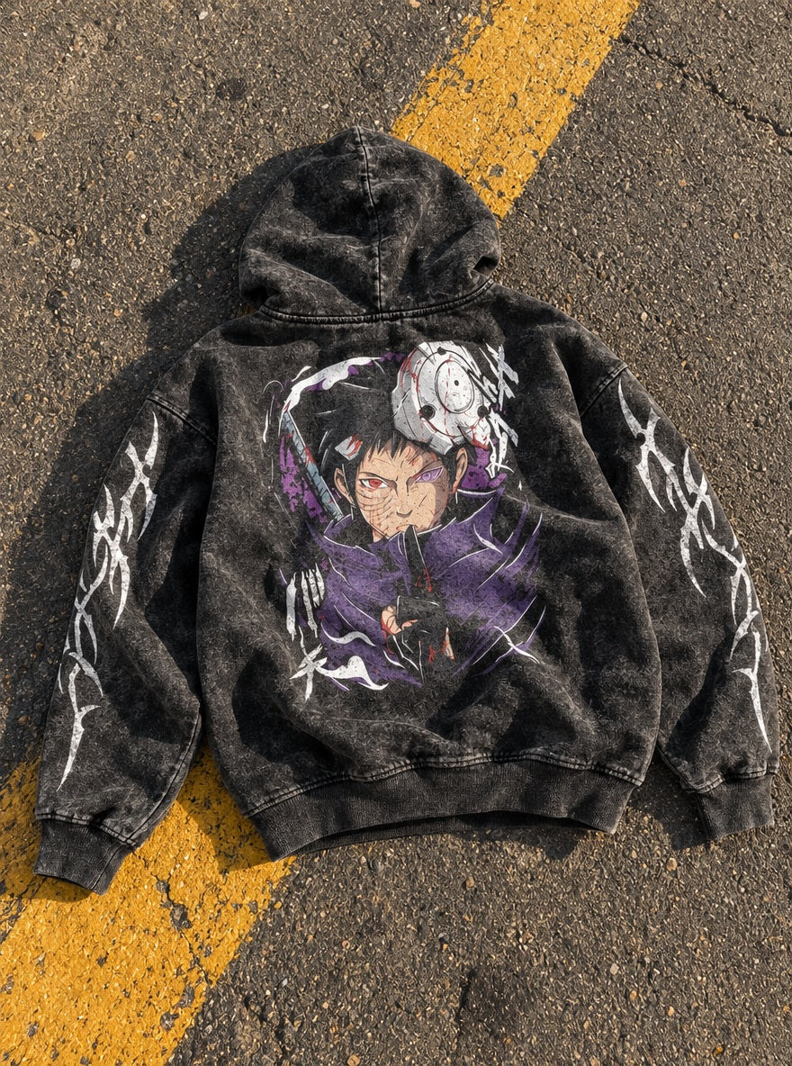 Masked Obito – Hoodie – flat-lay | Naruto