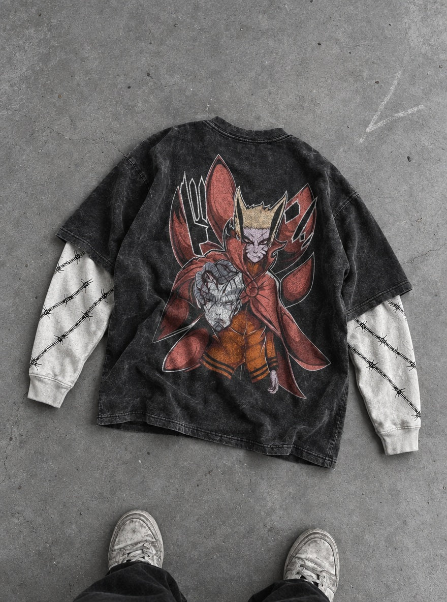 Naruto Baryon Mode – Double Sleeves – flat-lay | Naruto