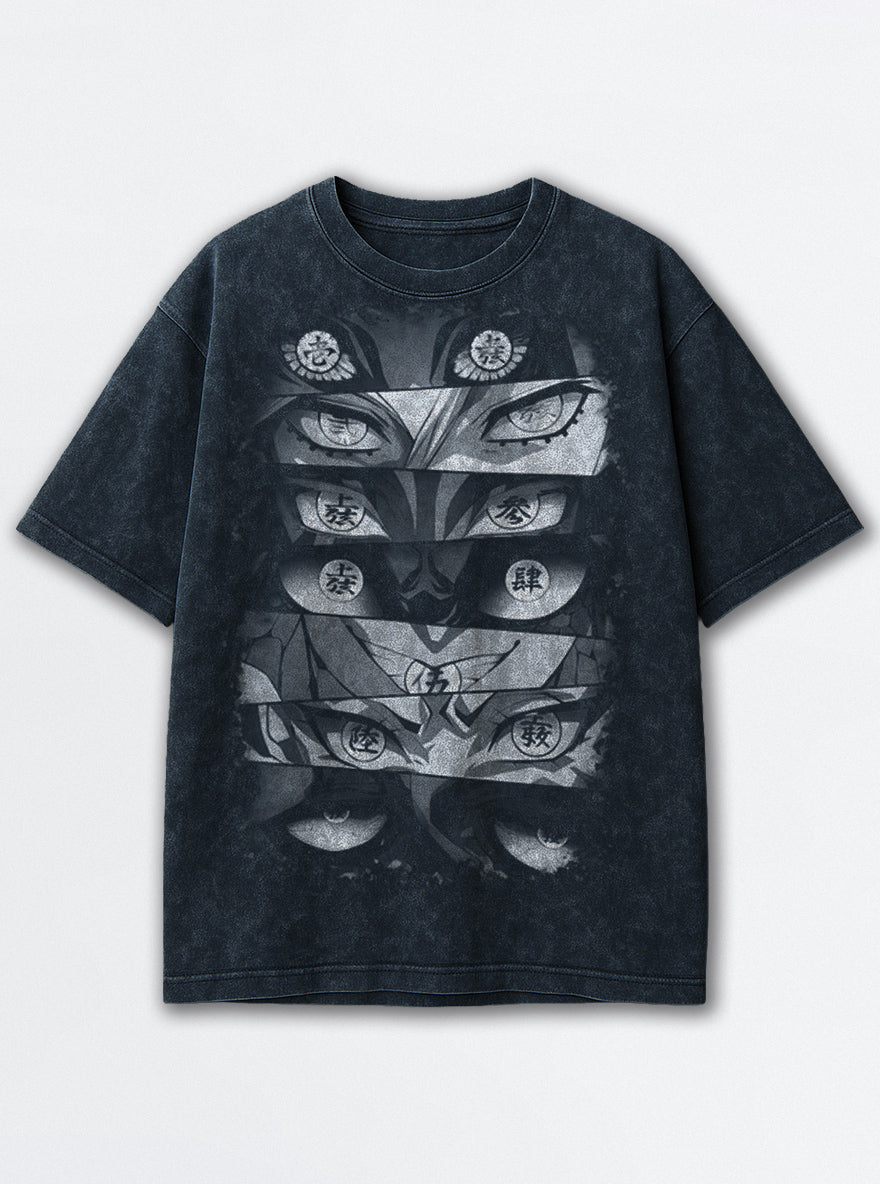 Demon Eyes – Navy Blue T-Shirt – mockup | Demon Slayer