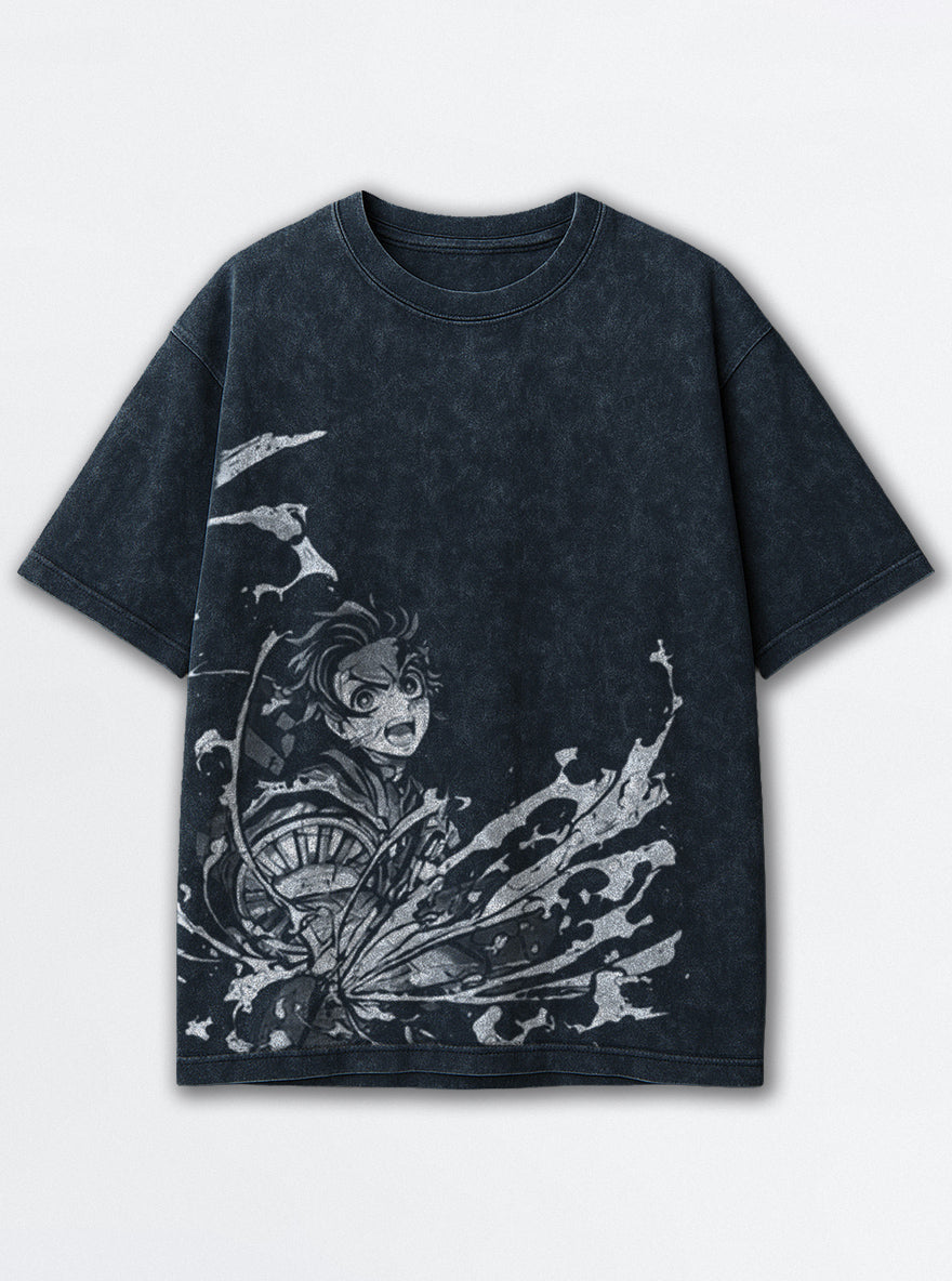 Sun Slash – Navy Blue T-Shirt – mockup | Demon Slayer