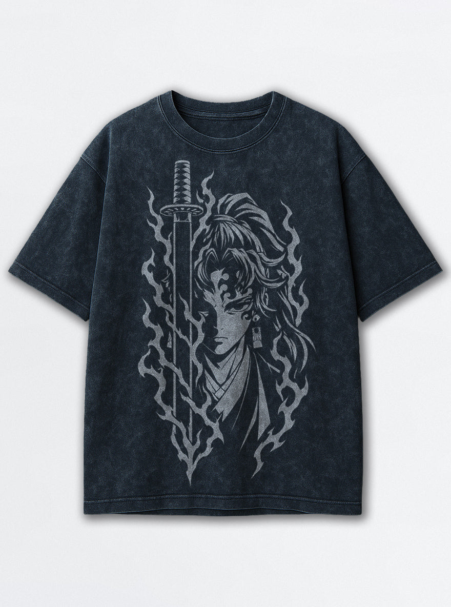 Yoriichi Blade – Navy Blue T-Shirt – mockup | Demon Slayer