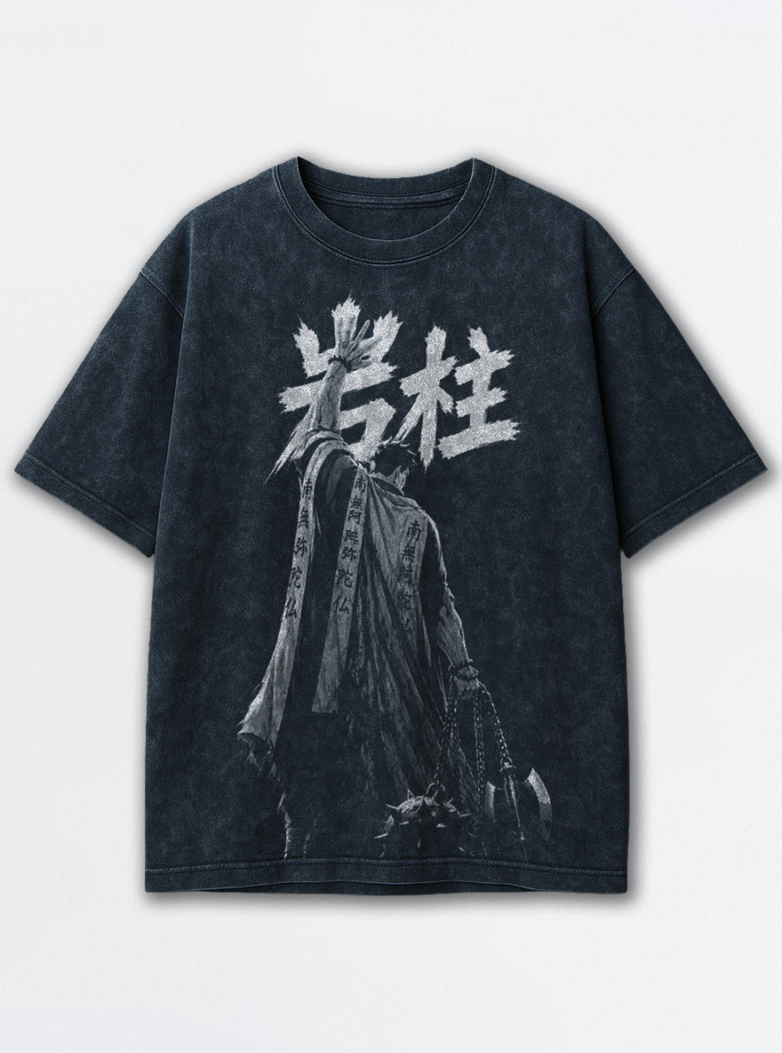 Stone Pillar – Navy Blue T-Shirt – mockup | Demon Slayer