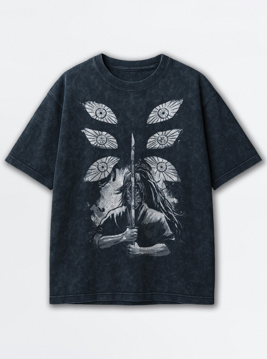 Kokushibo Eclipse – Navy Blue T-Shirt – mockup | Demon Slayer