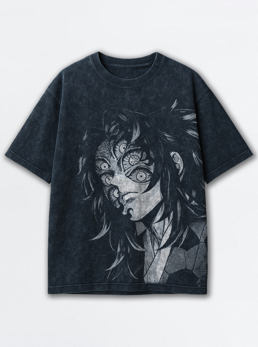 Kokushibo Gaze – Navy Blue T-Shirt – mockup | Demon Slayer