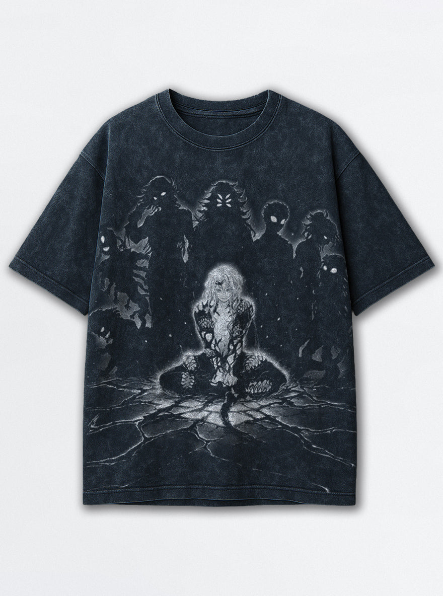 Muzan's Moons – Navy Blue T-Shirt – mockup | Demon Slayer