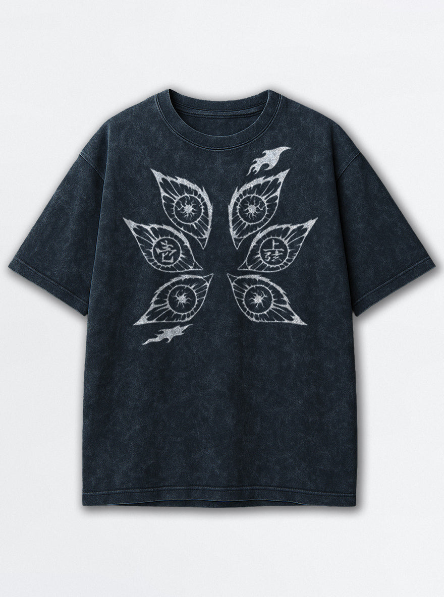 Six Eyes – Navy Blue T-Shirt – mockup | Demon Slayer