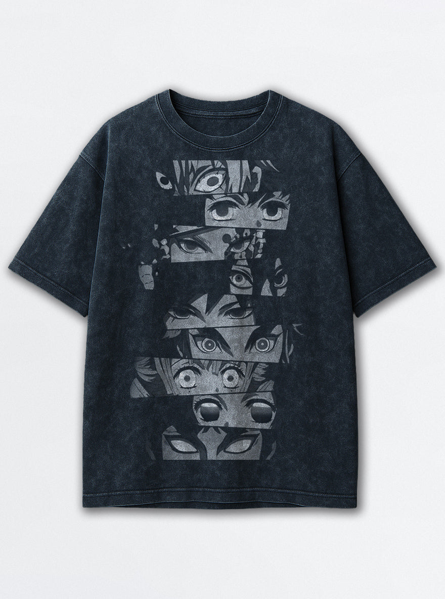 Hashira Eyes – Navy Blue T-Shirt – mockup | Demon Slayer