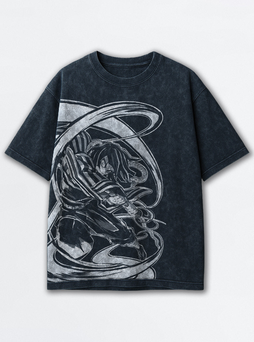 Serpent Hashira – Navy Blue T-Shirt – mockup | Demon Slayer