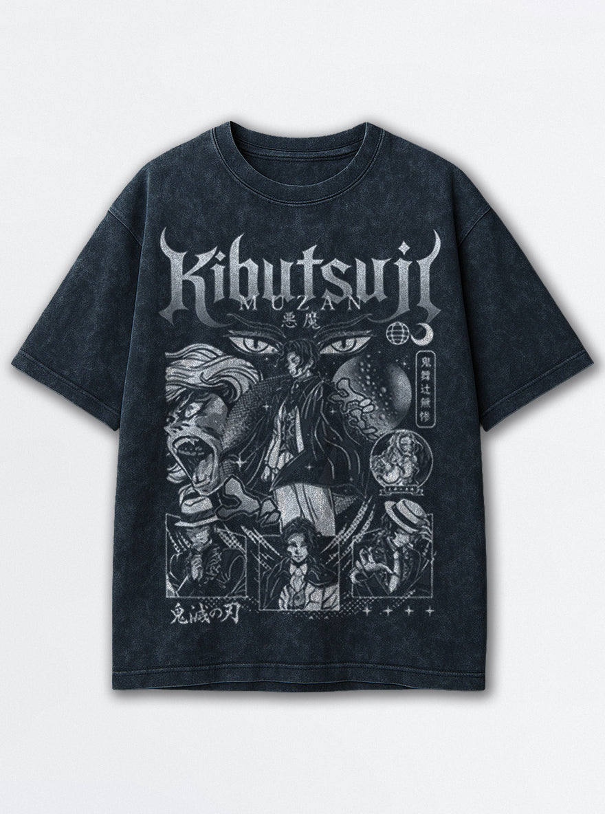 Kibutsuji Muzan – Navy Blue T-Shirt – mockup | Demon Slayer