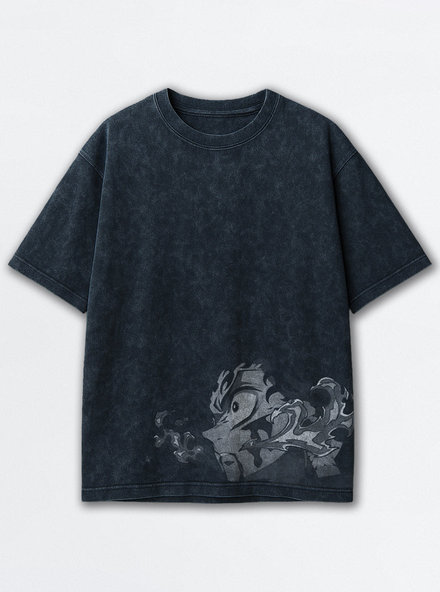 Smoke Fade – Navy Blue T-Shirt – mockup | Demon Slayer